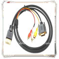 HDMI Stecker auf VGA HD15p M 3 RCA Video / Audio AV Kabel PS3 Xbox 360 TV 1.8m / 5.9ft